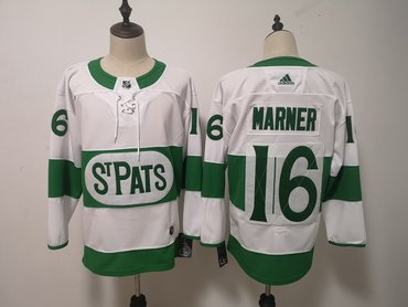 Men's Toronto Maple Leafs #16 Mitch Marner Toronto St. Pats Road Authentic Player White Jersey