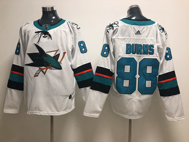 Men's San Jose Sharks #88 Brent Burns White Adidas Jersey