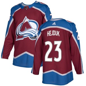 Men's Colorado Avalanche #23 Milan Hejduk Adidas Authentic Burgundy Home Jersey