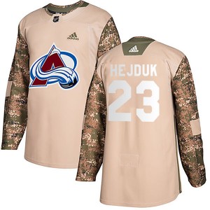 Men's Colorado Avalanche #23 Milan Hejduk Adidas Authentic Veterans Day Practice Camo Jersey