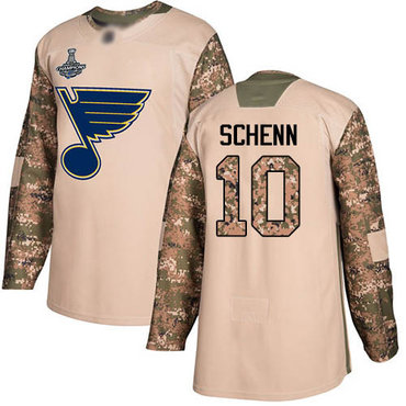 Blues #10 Brayden Schenn Camo Authentic 2017 Veterans Day Stanley Cup Champions Stitched Hockey Jersey