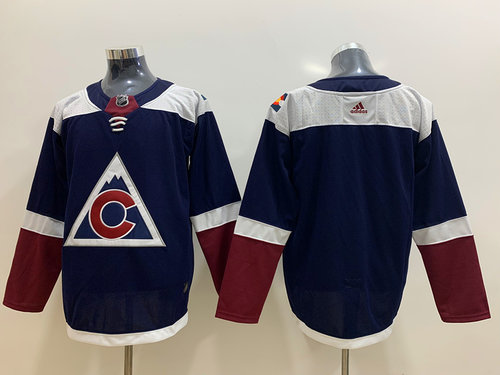 Men's Colorado Avalanche Blank Navy Alternate Adidas Jersey