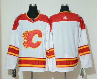 Men's Calgary Flames Blank White 2019 Heritage Classic Adidas Stitched NHL Jersey