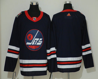 Men's Winnipeg Jets Blank Navy Blue 2019 Heritage Classic Adidas Stitched NHL Jersey