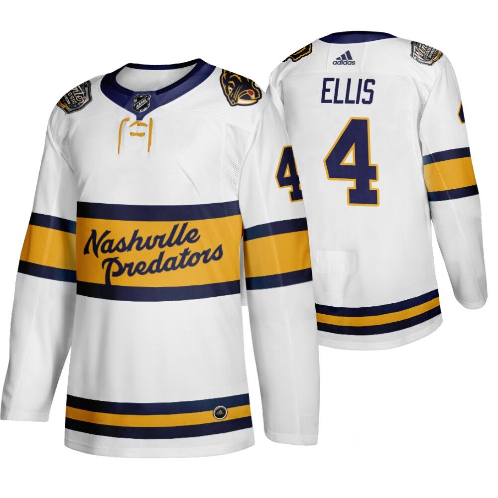 Men's Nashville Predators 4 Ryan Ellis White 2020 Winter Classic Adidas Jersey