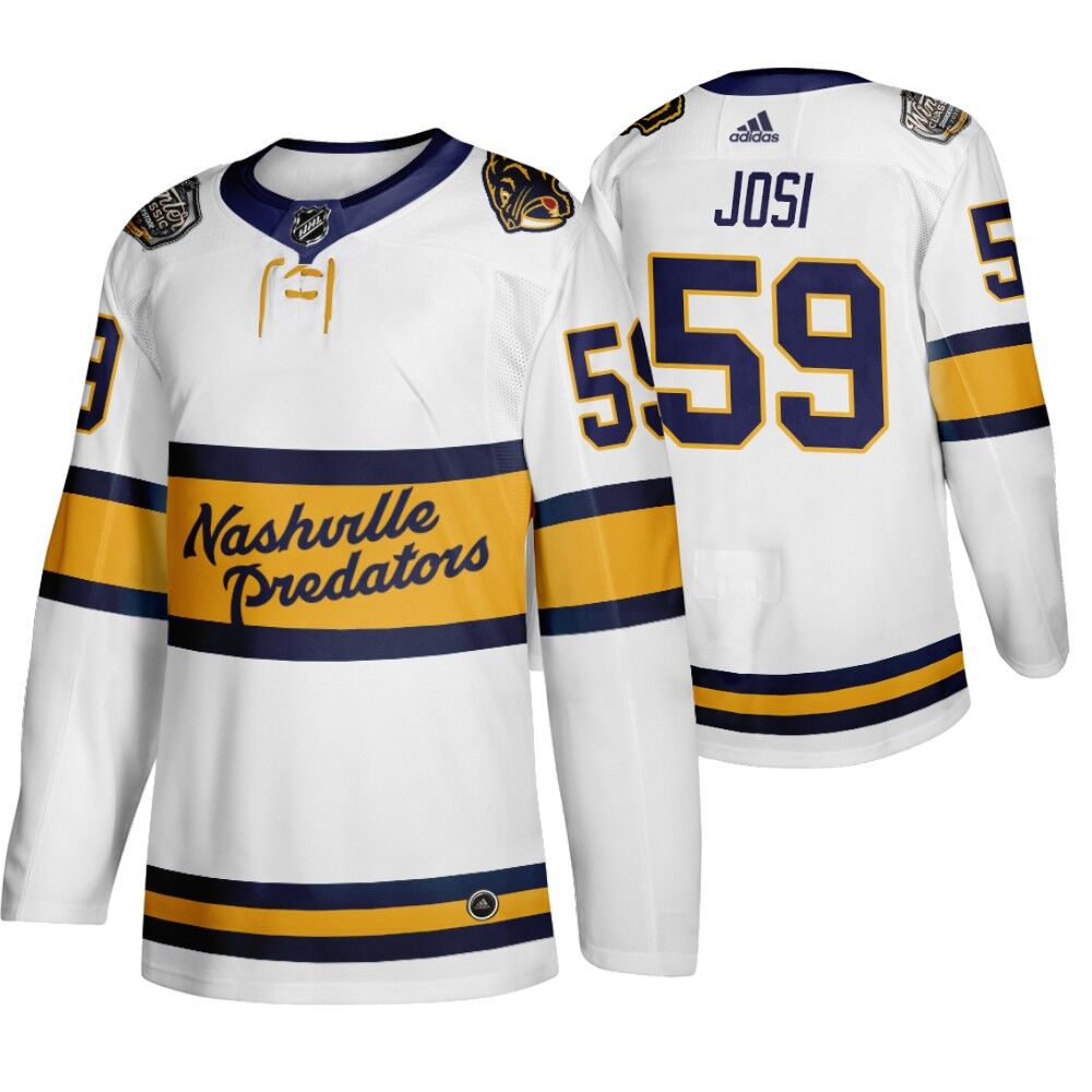 Men's Nashville Predators 59 Roman Josi White 2020 Winter Classic Adidas Jersey