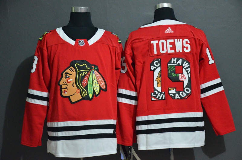 Men's Chicago Blackhawks #19 Jonathan Toews NEW Red Fashion Adidas Stitched NHL Jersey