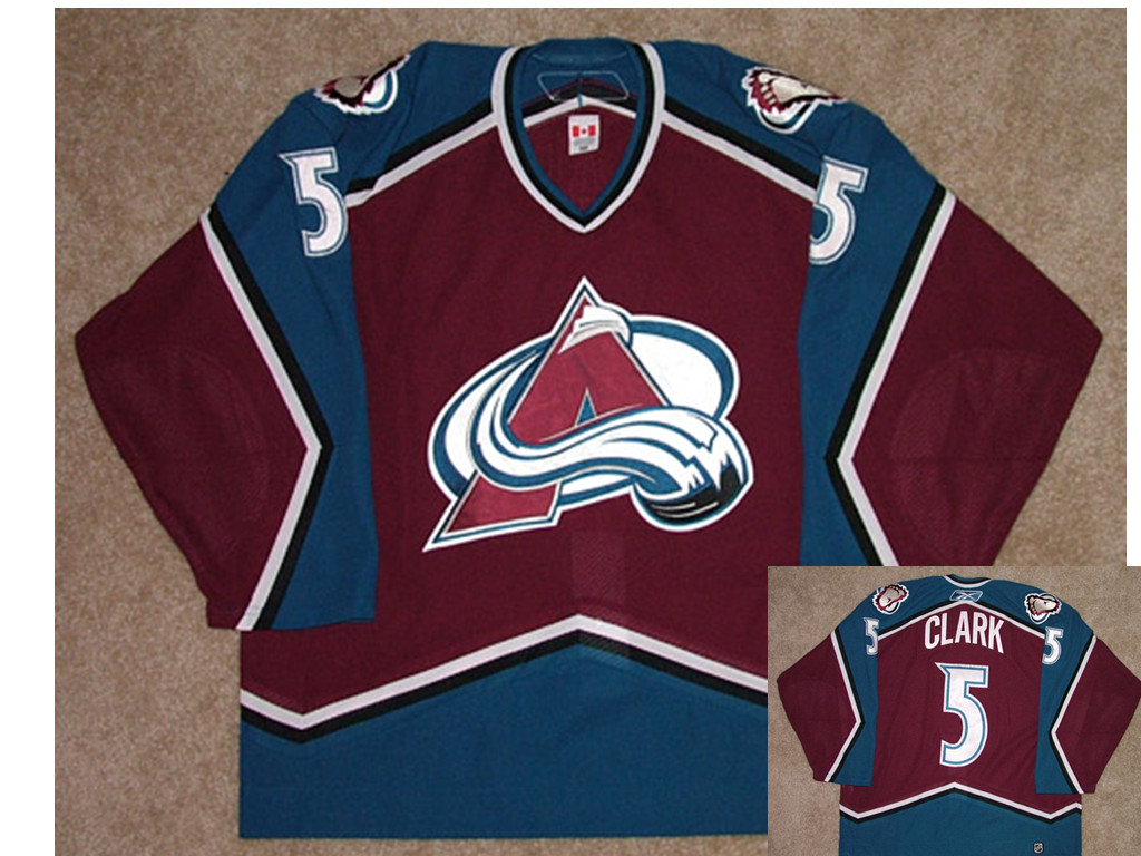 Men's Colorado Avalanche #5 Brett Clark Game Worn Reebok Jersey