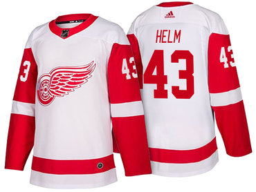 Men's Detroit Red Wings #43 Darren Helm White 2017-2018 adidas Hockey Stitched NHL Jersey