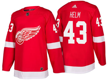 Men's Detroit Red Wings #43 Darren Helm Red Home 2017-2018 adidas Hockey Stitched NHL Jersey