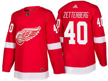 Men's Detroit Red Wings #40 Henrik Zetterberg Red Home 2017-2018 adidas Hockey Stitched NHL Jersey