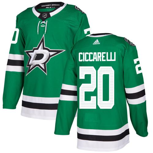 Adidas Dallas Stars #20 Dino Ciccarelli Green Home Authentic Stitched NHL Jersey