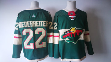 Men's Minnesota Wild #22 Nino Niederreiter Green 2017-2018 Hockey Stitched NHL Jersey