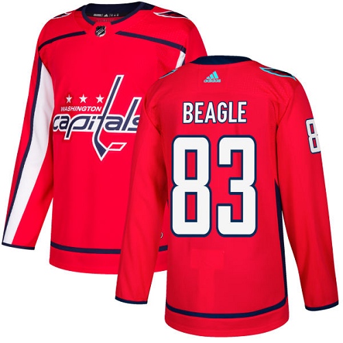 Adidas Capitals #83 Jay Beagle Red Home Authentic Stitched NHL Jersey