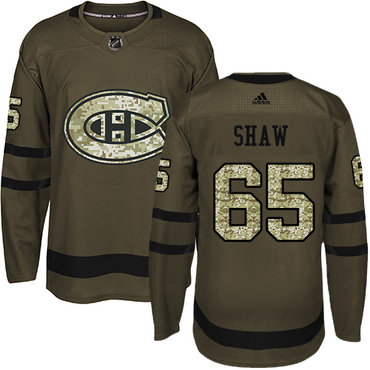 Adidas Canadiens #65 Andrew Shaw Green Salute to Service Stitched NHL Jersey