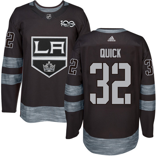 Adidas Kings #32 Jonathan Quick Black 1917-2017 100th Anniversary Stitched NHL Jersey