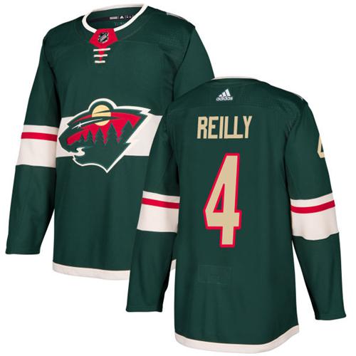 Adidas Wild #4 Mike Reilly Green Home Authentic Stitched NHL Jersey