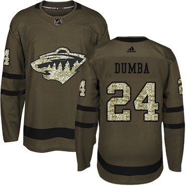 Adidas Wild #24 Matt Dumba Green Salute to Service Stitched NHL Jersey