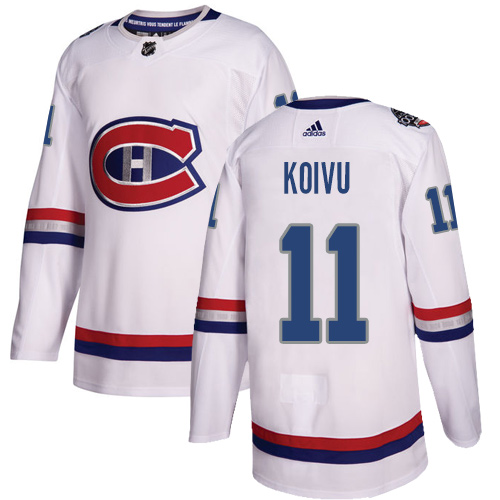 Adidas Canadiens #11 Saku Koivu White Authentic 2017 100 Classic Stitched NHL Jersey