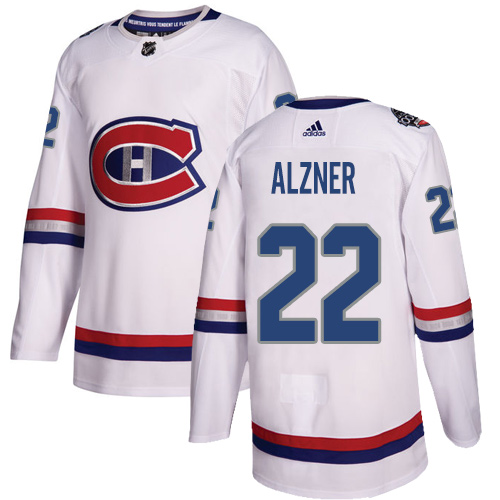 Adidas Canadiens #22 Karl Alzner White Authentic 2017 100 Classic Stitched NHL Jersey