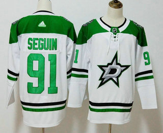 Men's Dallas Stars #91 Tyler Seguin White 2017-2018 Hockey Stitched NHL Jersey