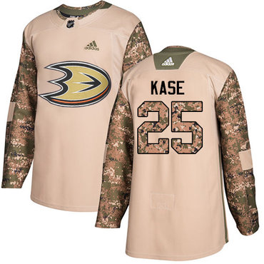 Adidas Ducks #25 Ondrej Kase Camo Authentic 2017 Veterans Day Stitched NHL Jersey