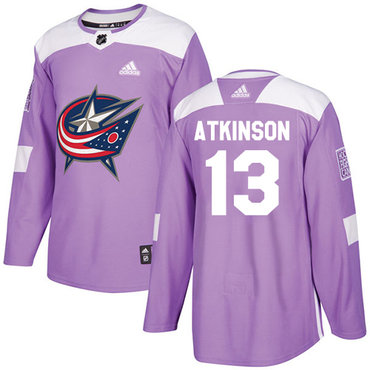 Adidas Blue Jackets #13 Cam Atkinson Purple Authentic Fights Cancer Stitched NHL Jersey