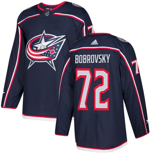 Adidas Blue Jackets #72 Sergei Bobrovsky Navy Blue Home Authentic Stitched NHL Jersey