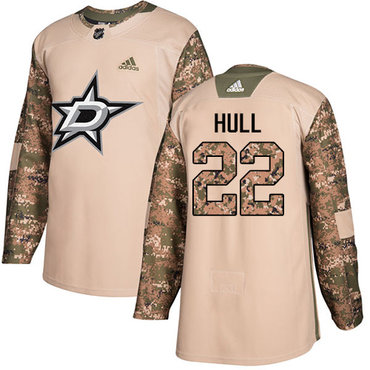 Adidas Stars #22 Brett Hull Camo Authentic 2017 Veterans Day Stitched NHL Jersey