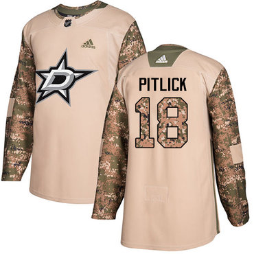 Adidas Stars #18 Tyler Pitlick Camo Authentic 2017 Veterans Day Stitched NHL Jersey