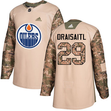 Adidas Edmonton Oilers #29 Leon Draisaitl Camo Authentic 2017 Veterans Day Stitched NHL Jersey