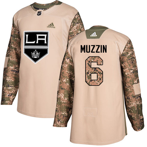 Adidas Kings #6 Jake Muzzin Camo Authentic 2017 Veterans Day Stitched NHL Jersey