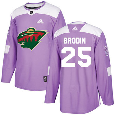 Adidas Wild #25 Jonas Brodin Purple Authentic Fights Cancer Stitched NHL Jersey