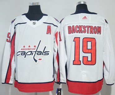 Adidas Capitals #19 Nicklas Backstrom White Road Authentic Stitched NHL Jersey