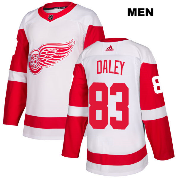 Mens Adidas Detroit Red Wings #83 Trevor Daley White Away Authentic NHL Jersey