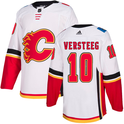 Men's Adidas Calgary Flames #10 Kris Versteeg White Away Authentic NHL Jersey