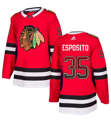 Men's Chicago Blackhawks #35 Tony Esposito Red Drift Fashion Adidas Jersey