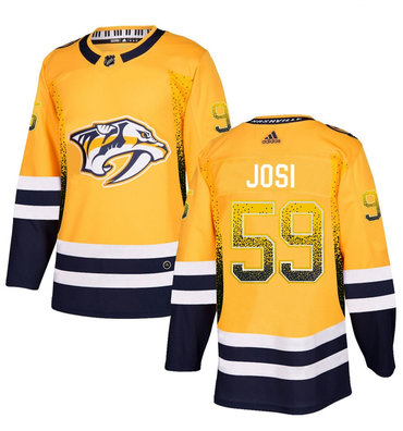 Men's Nashville Predators #59 Roman Josi Gold Drift Fashion Adidas Jersey