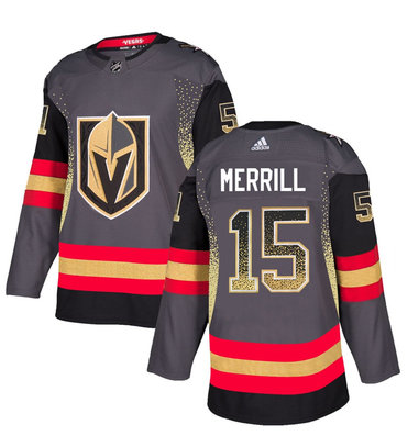 Men's Vegas Golden Knights #15 Jon Merrill Gray Drift Fashion Jersey