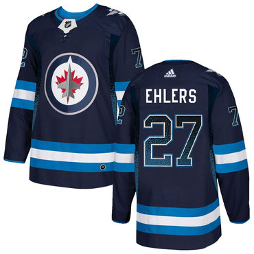 Men's Winnipeg Jets #27 Nikolaj Ehlers Navy Drift Fashion Adidas Jersey