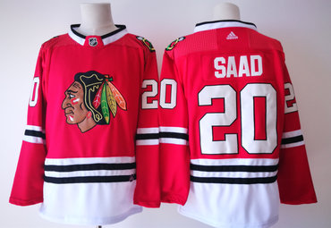 Adidas Chicago Blackhawks #20 Brandon Saad Red Home Authentic Stitched NHL Jersey