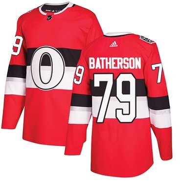 Men's Ottawa Senators #79 Drake Batherson Adidas 100 Classic Authentic Red Jersey