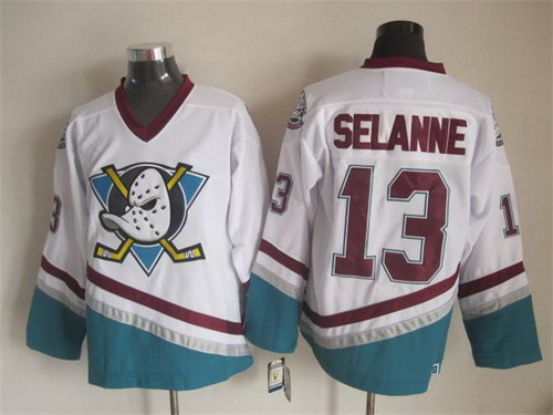 Anaheim Ducks #13 Teemu Selanne White Throwback CCM Jersey