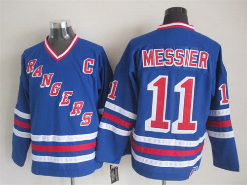 New York Rangers #11 Mark Messier 1993 Light Blue Throwback CCM Jersey