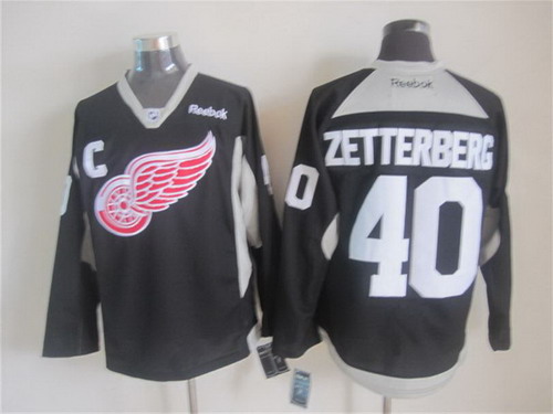 Detroit Red Wings #40 Henrik Zetterberg 2014 Training Black Jersey