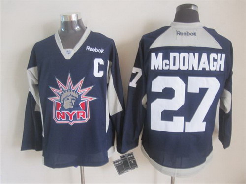 New York Rangers #27 Ryan Mcdonagh 2014 NYR Training Navy Blue Jersey