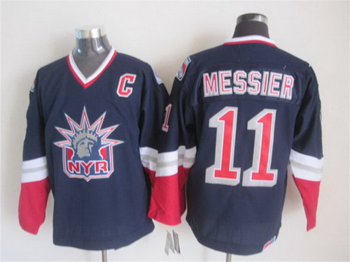 New York Rangers #11 Mark Messier Navy Blue Throwback CCM Jersey