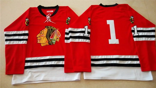 Chicago Blackhawks #1 Glenn Hall 1960-61 Red Vintage Jersey