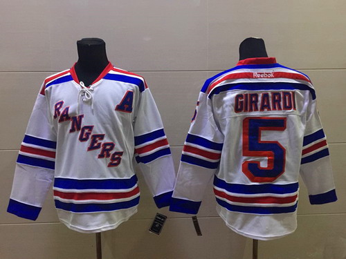 New York Rangers #5 Dan Girardi White Jersey