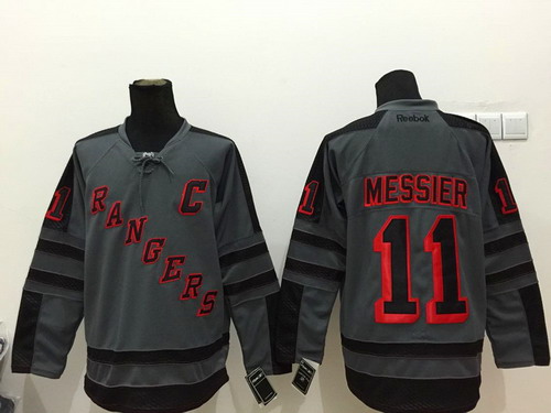 New York Rangers #11 Mark Messier Charcoal Gray Jersey